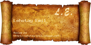 Lehotay Emil névjegykártya